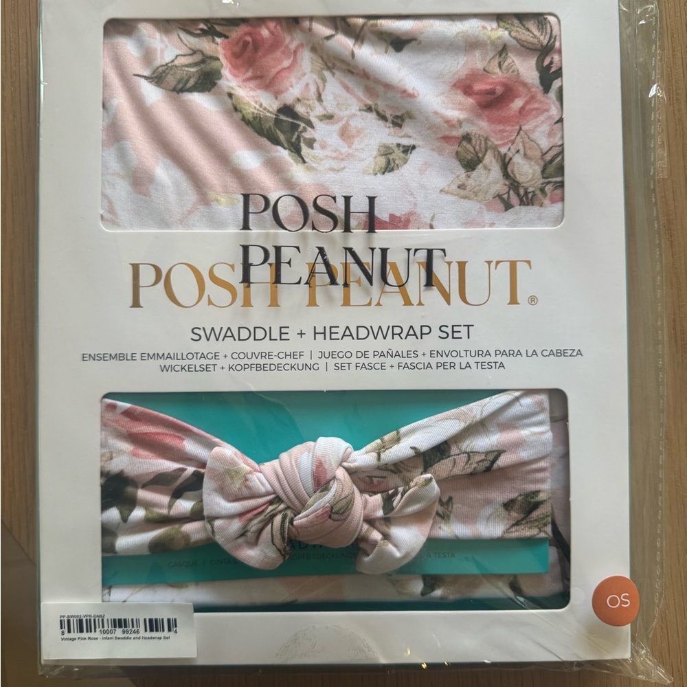 🔥 hot deal 🔥 Posh Peanut - Vintage Rose Floral Swaddle + Headwrap Set